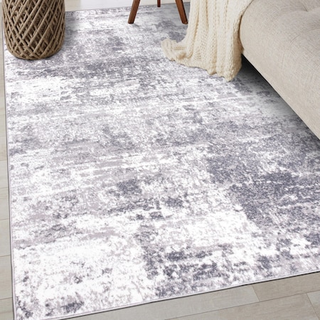 World Rug Gallery Distressed Abstract Area Rug 3'3''x5' Gray 910GRAY3X5